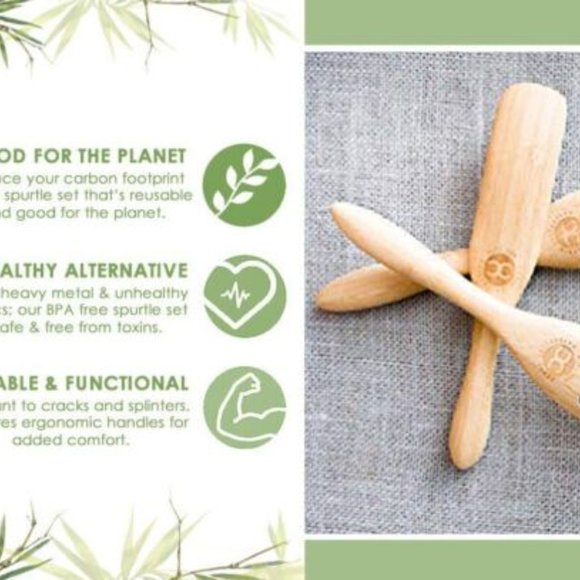 Sold out! Bamboo Spurtle 4pc Set Crate Collective Wooden Cooking Utensil Kitchen - Picture 6 of 9